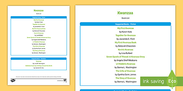 Kwanzaa Book List