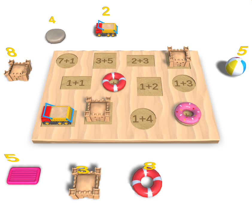 Addition and Subtraction in Augmented Reality with shapes Integration